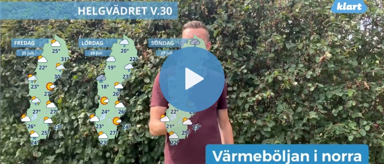 Helgvädret - värmeböljan drar en sista suck