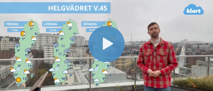 Helgvädret - milt och mycket moln