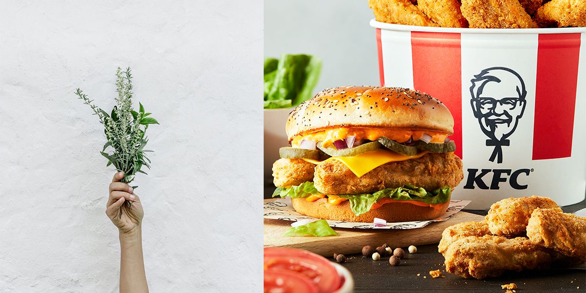 På menyn kan man hitta KFCs nya vegetariska produkt i en klassisk ”bucket”, i burgare eller i en wrap.