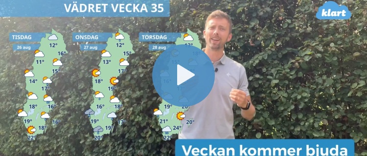 Veckans väder - mer plats för sol