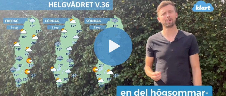 Helgvädret - högsommarvärme och regn