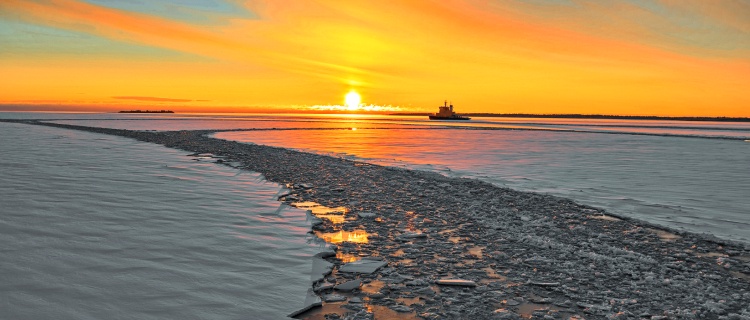 Ordentlig utbredning av havsis i februari