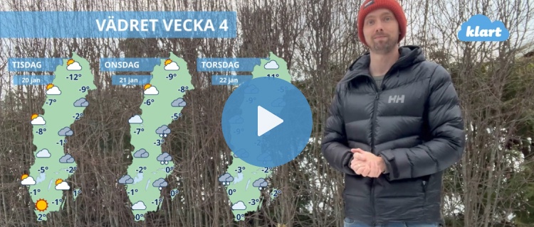 Veckans väder - molnigt och ny snö