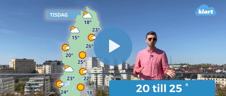 Veckans väder - Sommarvärme och sol - Klart.se