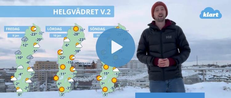 Helgvädret - mycket kallt i hela landet