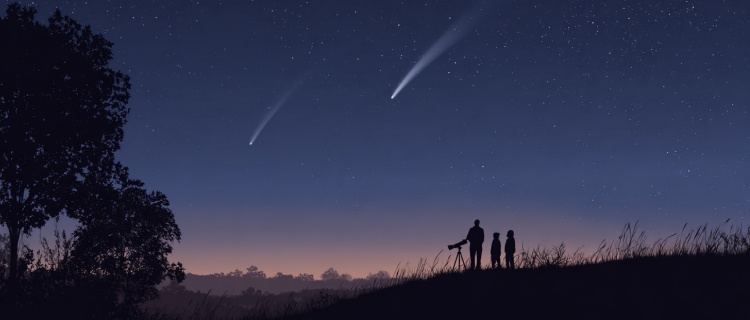 Dubbla kometer och meteorregn