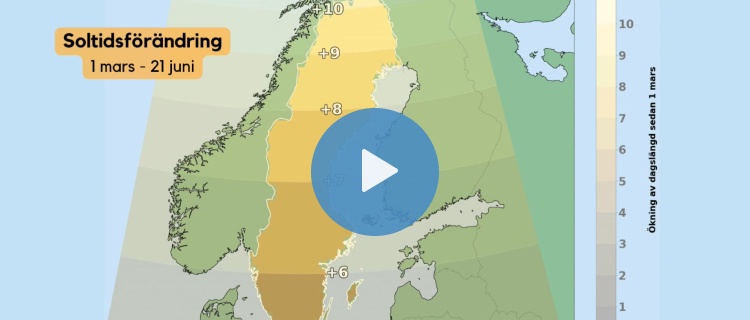 Så snabbt blir dagarna längre i Sverige